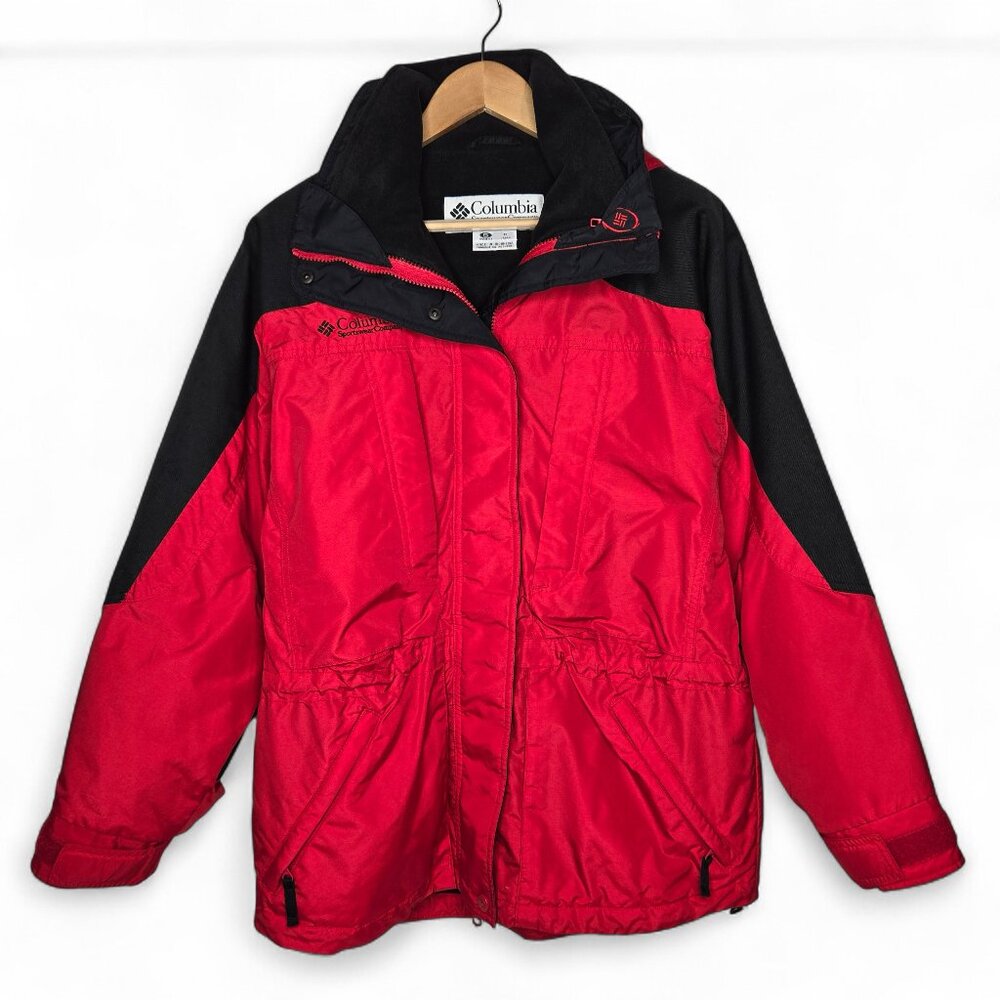 Columbia Winter Layered‎ Jacket Women Fleece Lined Tech Pocket Hooded Warm S